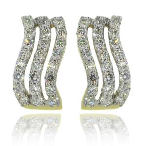 Designer Earrings with Certified Diamonds in 18k Yellow Gold - ER0164P